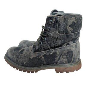 Timberland Boots Multi Green Camo 6 inch Premium Fabric Ankle Boot Lace up Shoes